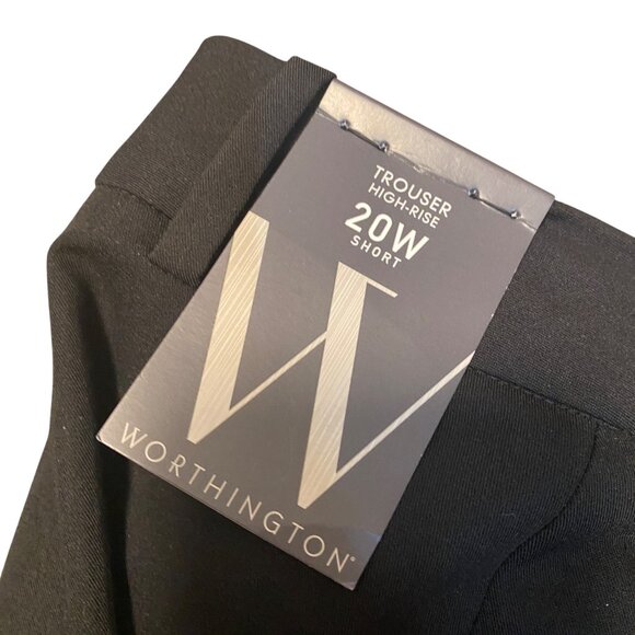 Worthington Womens High-Rise Black Trousers 20W Short - Picture 4 of 6